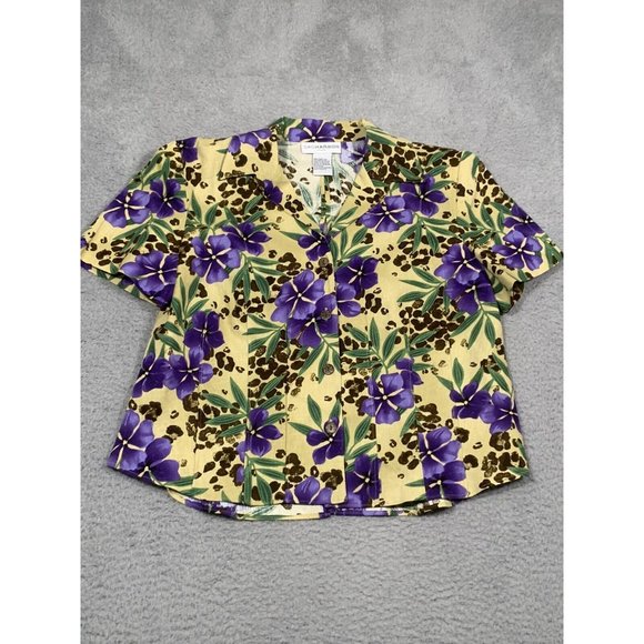 Sag Harbor Purple Linen Blend 2 Piece Sheath Dress w/ Jacket‎ Floral Size 10 - Picture 14 of 16